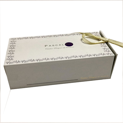 Cosmetic gift box with ribbon