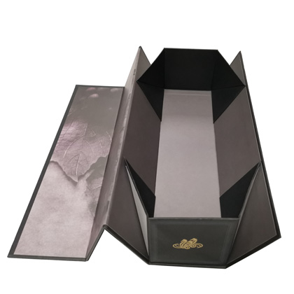 Custom luxury black collapsible magnetic wine box